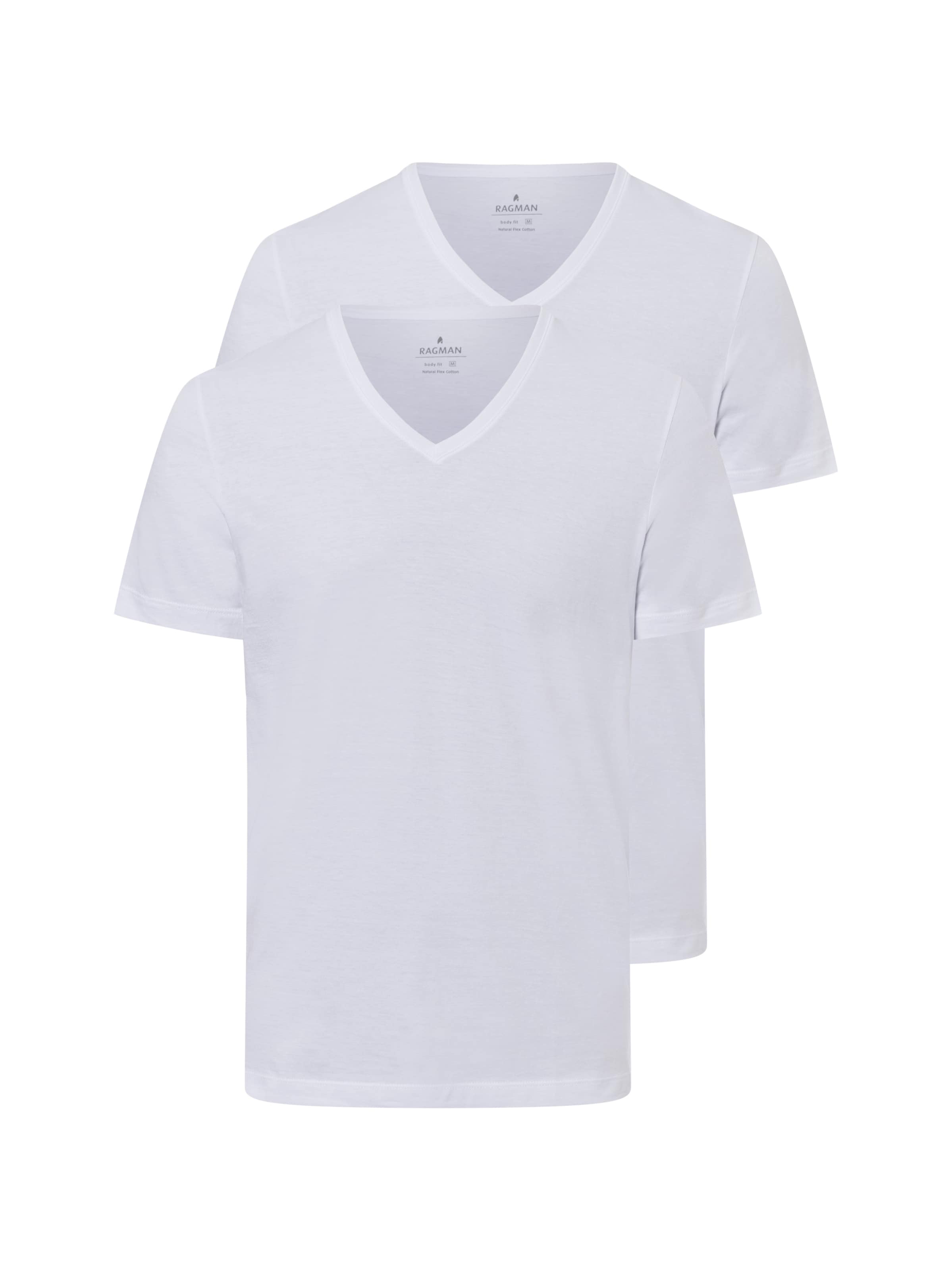 Ragman Shirt in Wit: voorkant