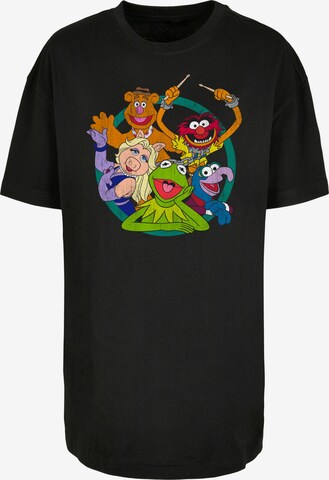 F4NT4STIC Oversized Shirt 'Disney The Muppets Group Circle' in Black: front