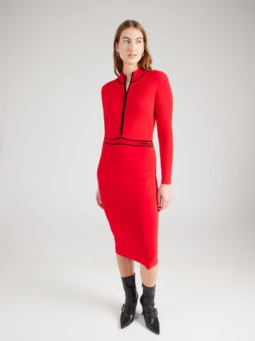 Abito in maglia di Karl Lagerfeld in rosso: frontale