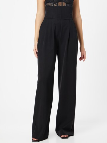 Misspap Wide leg Trousers in Black: front