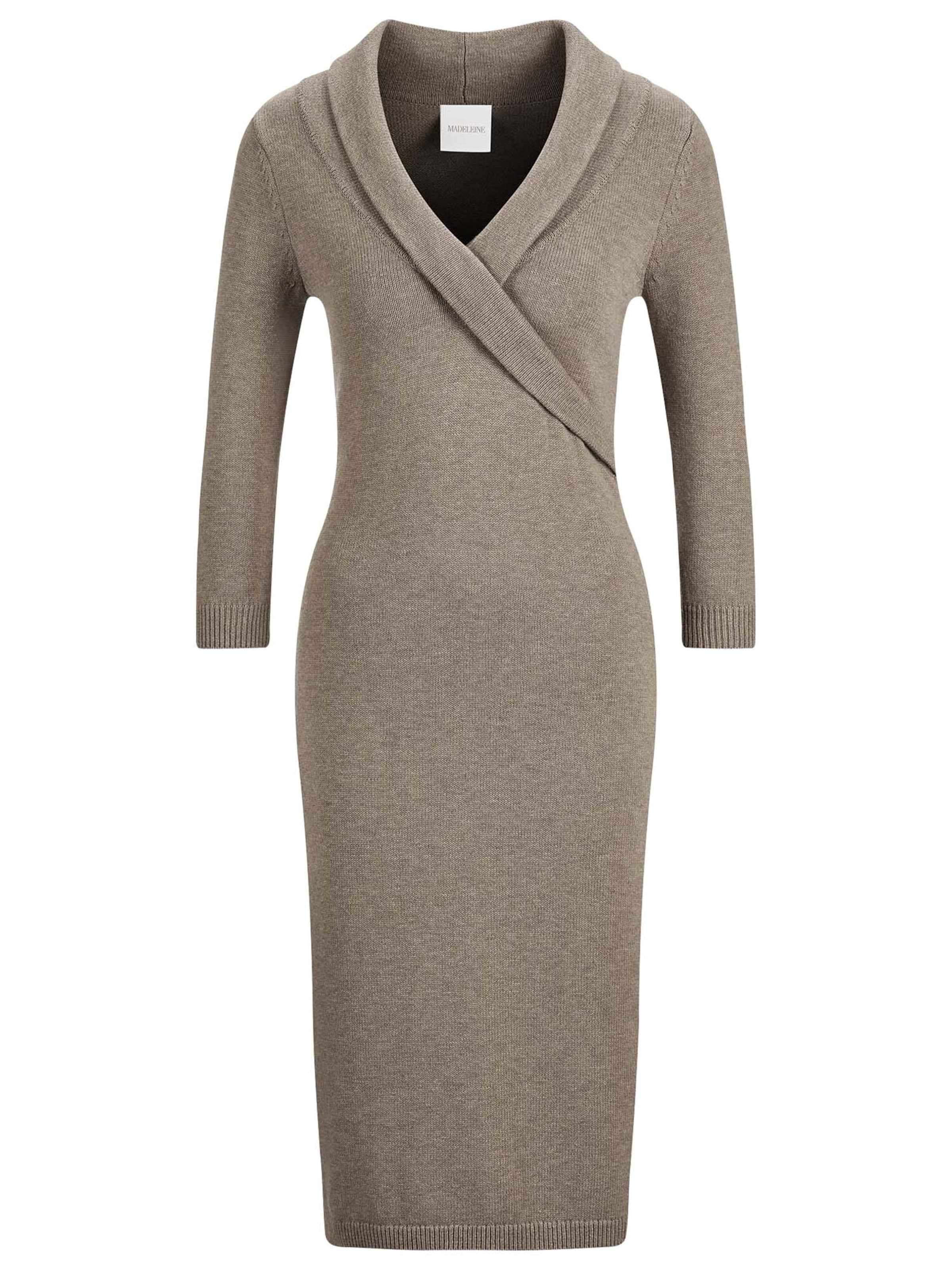 Robes en maille MADELEINE en gris : devant