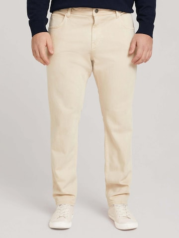 TOM TAILOR Men + Regular Broek 'Josh' in Beige: voorkant