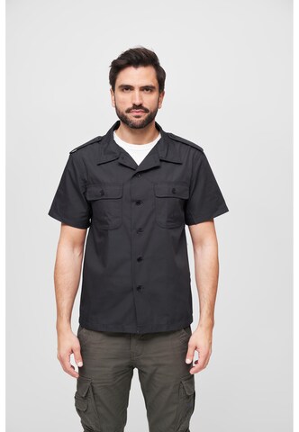 Brandit Regular fit Button Up Shirt in Black: front