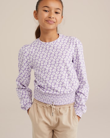 WE Fashion Футболка в Лиловый: спереди