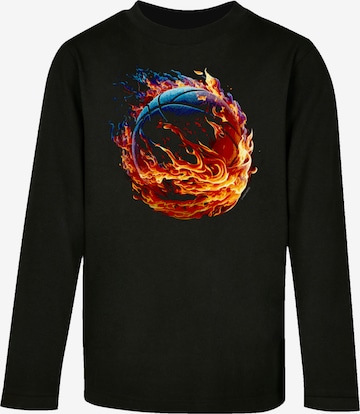 T-Shirt 'Basketball on fire' F4NT4STIC en mélange de couleurs : devant