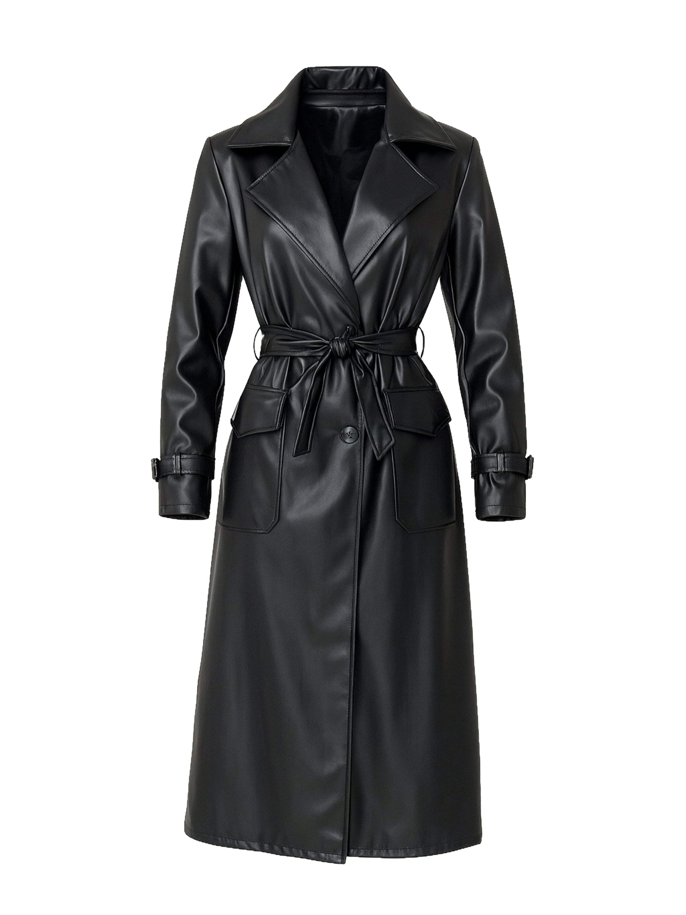 Manteau mi-saison Elara en noir : devant