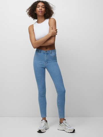 Pull&Bear Skinny Jeggings in Blue: front