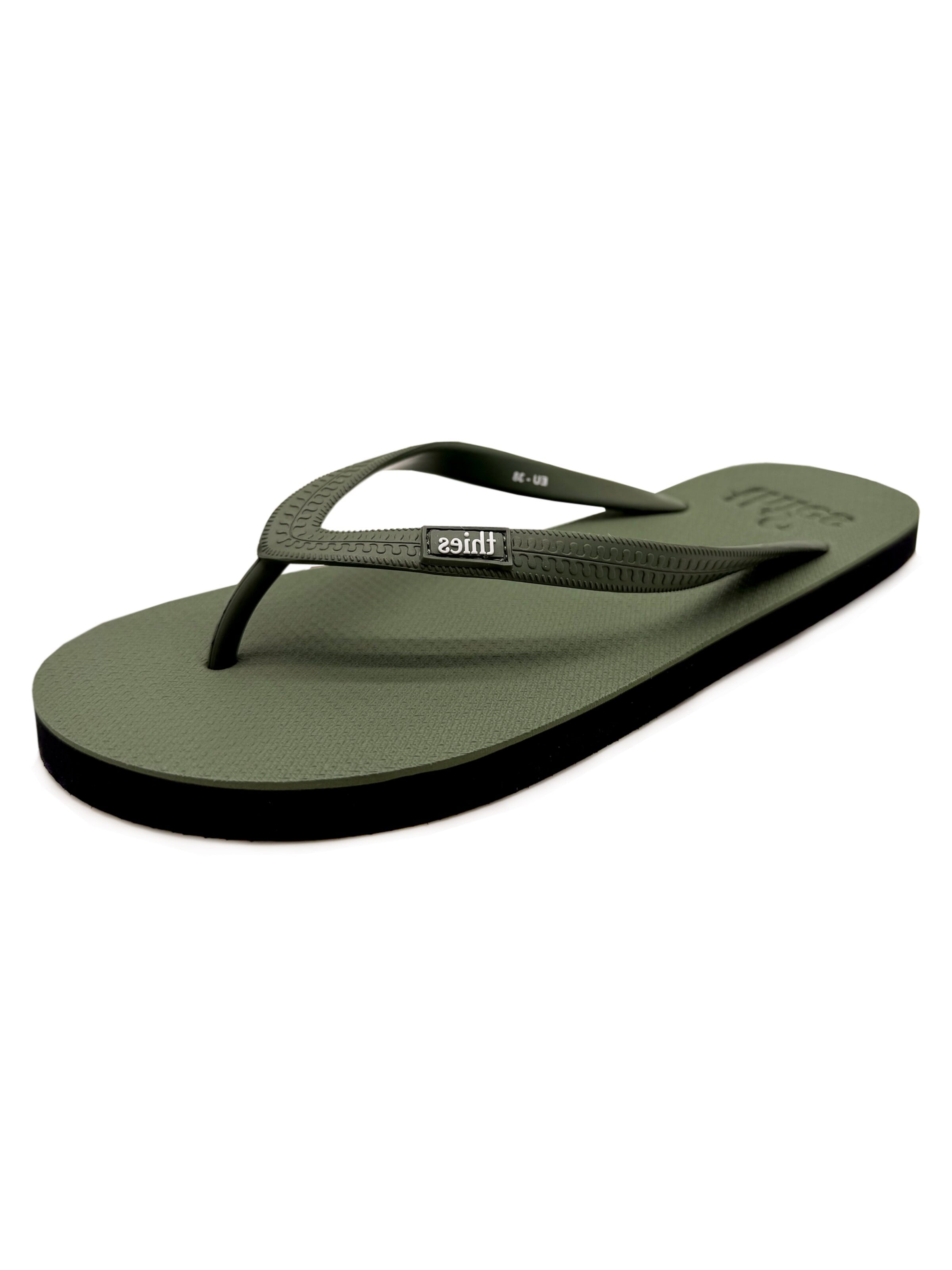 thies T-Bar Sandals 'thies 1856 ® Eco Thies Flips' in Green: front
