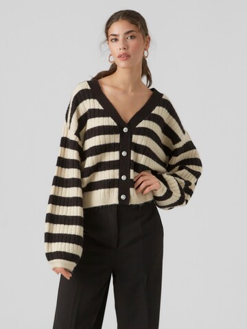 VERO MODA Knit Cardigan 'ELYA' in Black: front