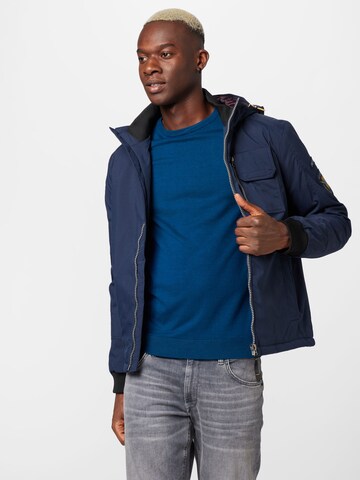 Petrol Industries Between-Season Jacket in Blue: front