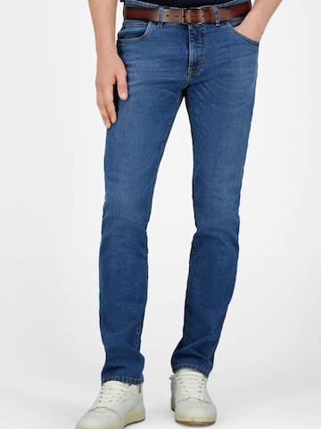 ATELIER GARDEUR Slimfit Jeans "Bennet", authentische Used-Effekte in Blau: Vorderseite