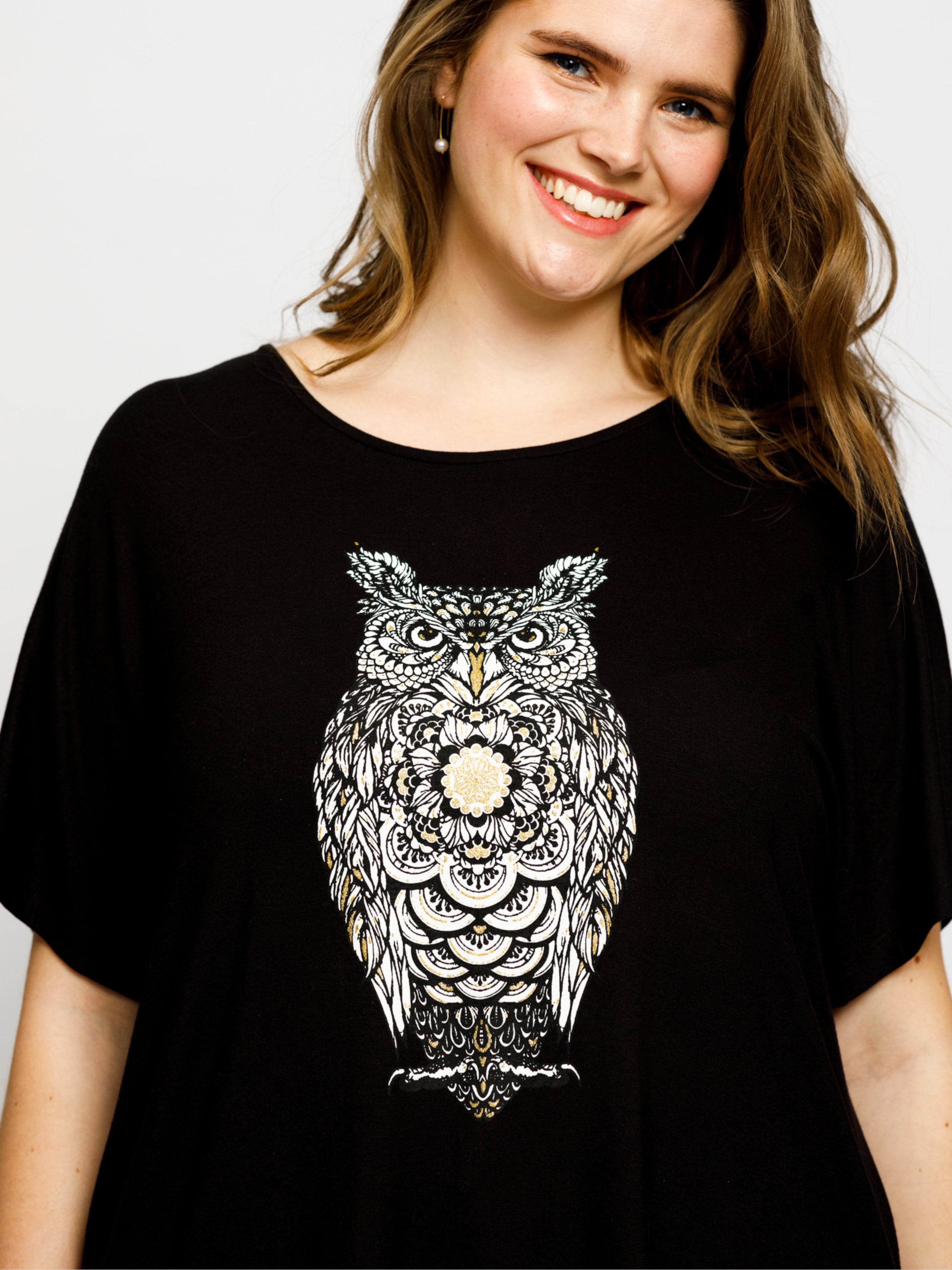 NO.1 by OX T-Shirt Owl in Schwarz 