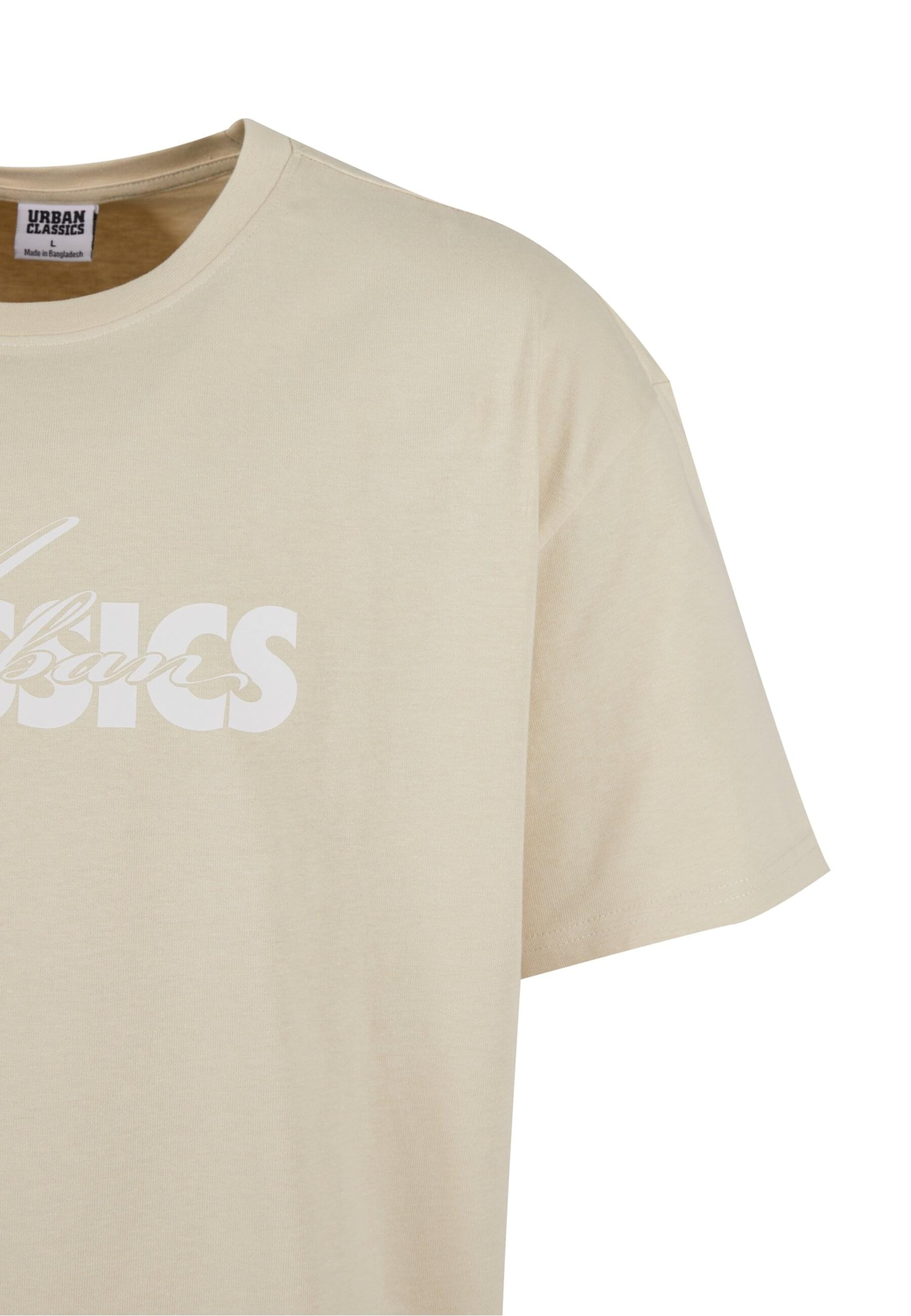 T-Shirt 'Cursive Bold' Urban Classics en beige