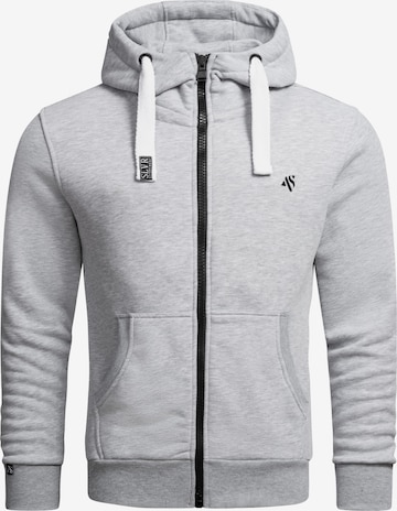 Alessandro Salvarini Zip-Up Hoodie 'Vinzent' in Grey: front