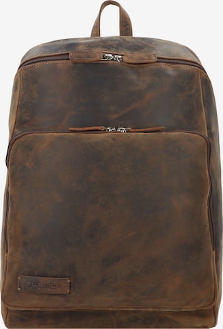 Plevier Rucksack 'Hertz' in Braun: Vorderseite
