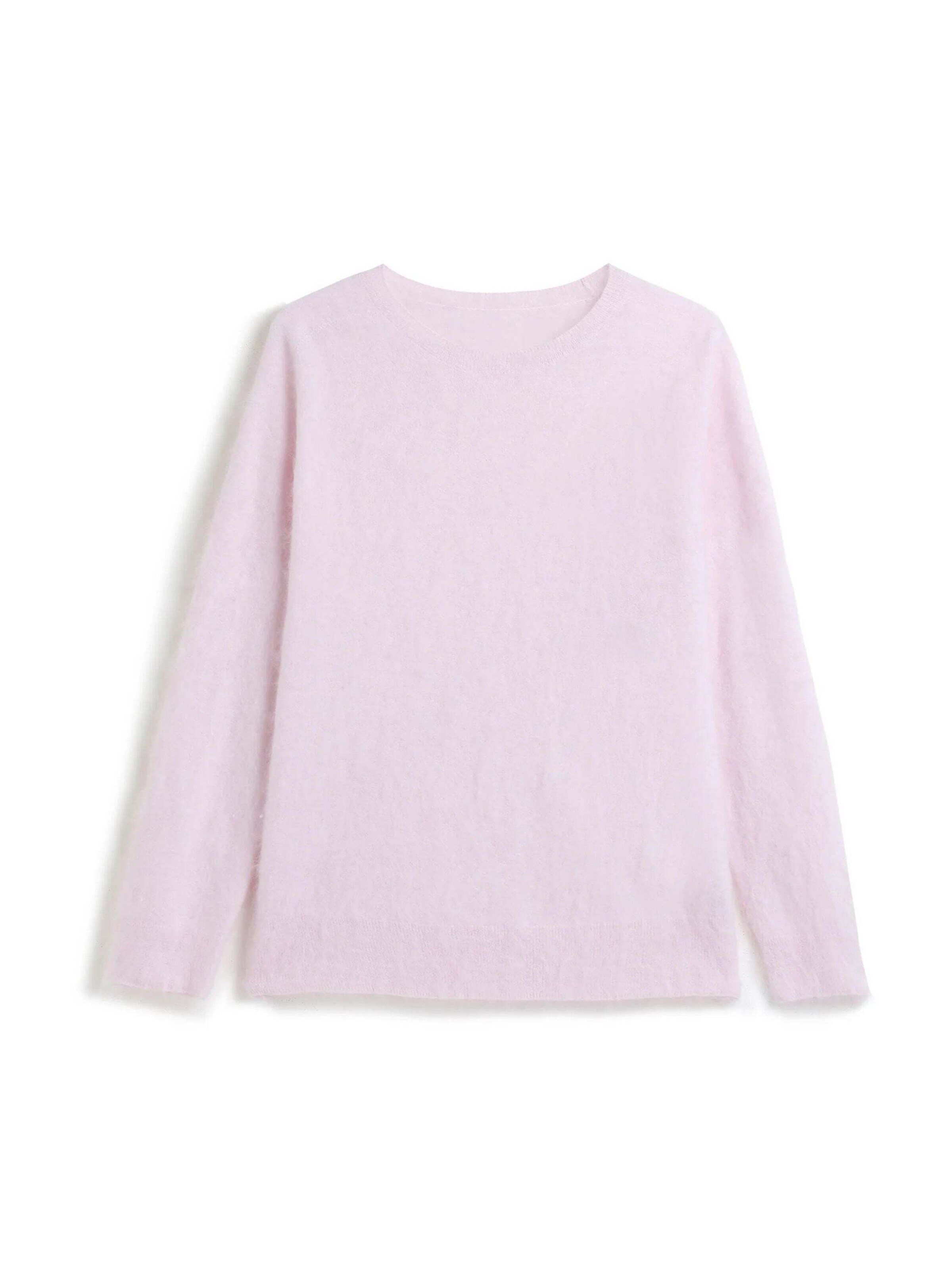 BELLEMERE NEW YORK Pullover 'Brushed Silk Cashmere Crew-Neck Sweater'‌‌‌‌‌‌‌‌‌‌ in Pink: Vorderseite