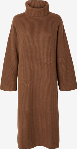 SELECTED FEMME Knitted dress in Brown: front