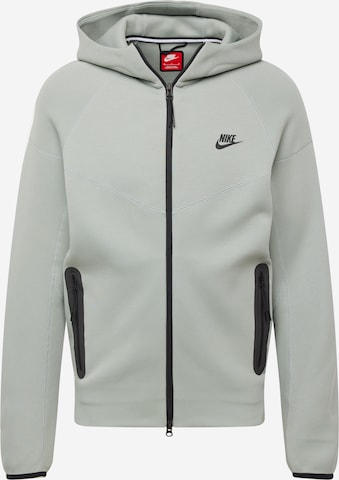 Nike Sportswear Zip-Up Hoodie 'TCH FLC' in Green: front