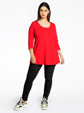 Yoek Shirt ' COTTON ' in Rood