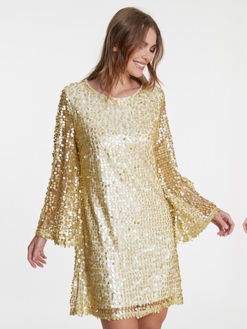 Ana Alcazar Avondjurk 'Wadana' in Goud: voorkant