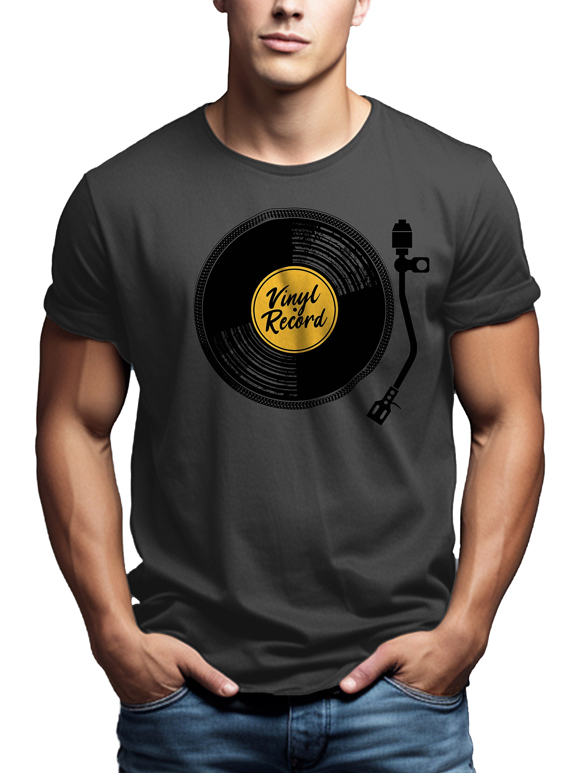 MAKAYA Shirt 'V-Record' in Grey