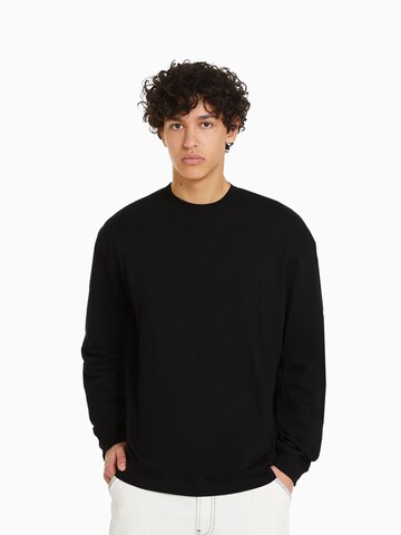 Bershka Sweatshirt in Zwart: voorkant