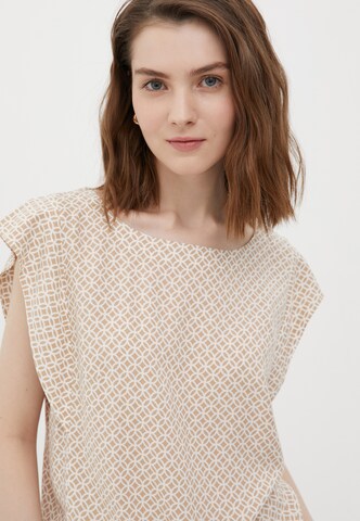 Finn Flare Sommerbluse 'Print' in Beige