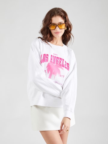 Sweat-shirt 'Eland' BOSS en blanc : devant