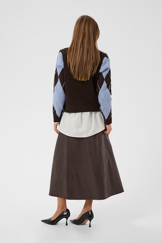 CULTURE Kardigán 'argyle' - barna