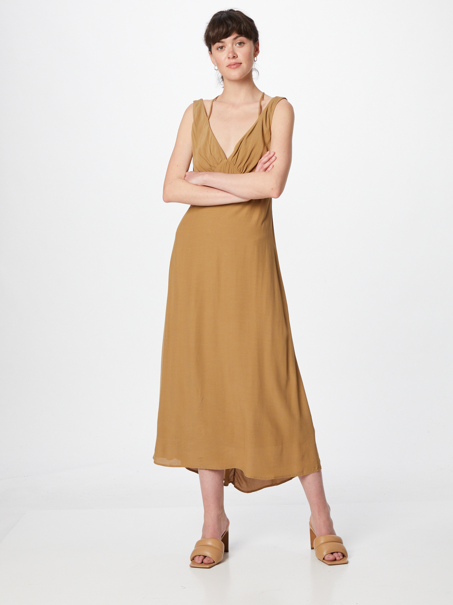 Odzież Plus size Esprit Collection Letnia sukienka w kolorze Karmelowym 