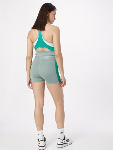 ADIDAS PERFORMANCE Skinny Sportshorts 'Techfit Colorblock' in Grün