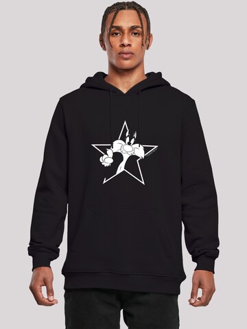 Sweat-shirt 'Looney Tunes Sylvester' F4NT4STIC en noir : devant