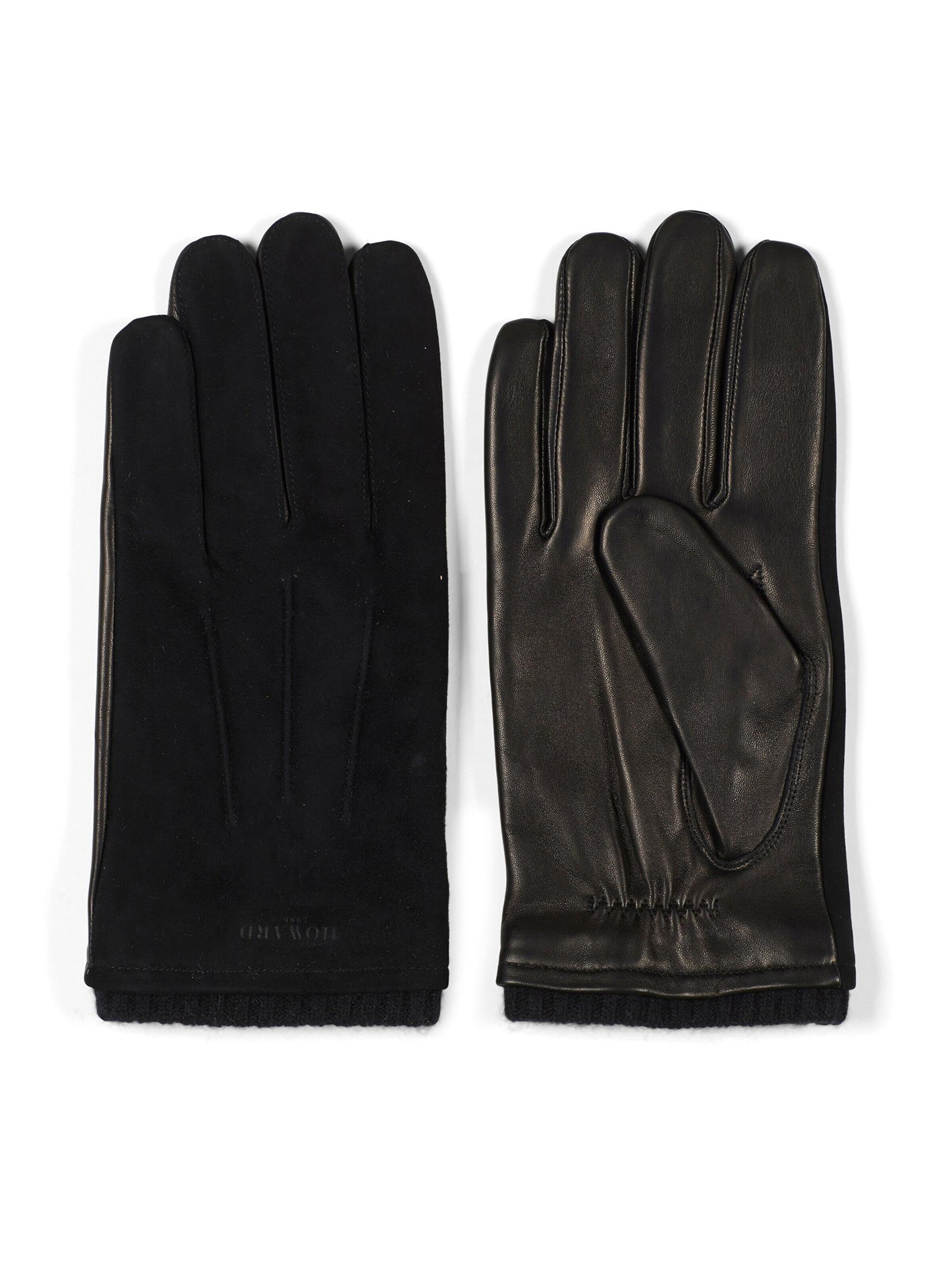 Howard London Fingerhandsker 'Leather Gloves Bob Black' i sort: forside