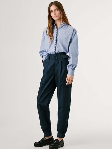 Pepe Jeans Tapered Pleat-front trousers 'Sira' in Blue