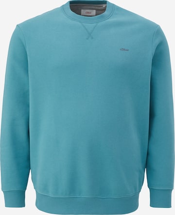 s.Oliver Men Big Sizes Sweatshirt in Blue: front