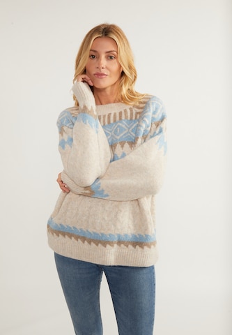 usha BLUE LABEL Sweater 'Lynnea' in Beige: front