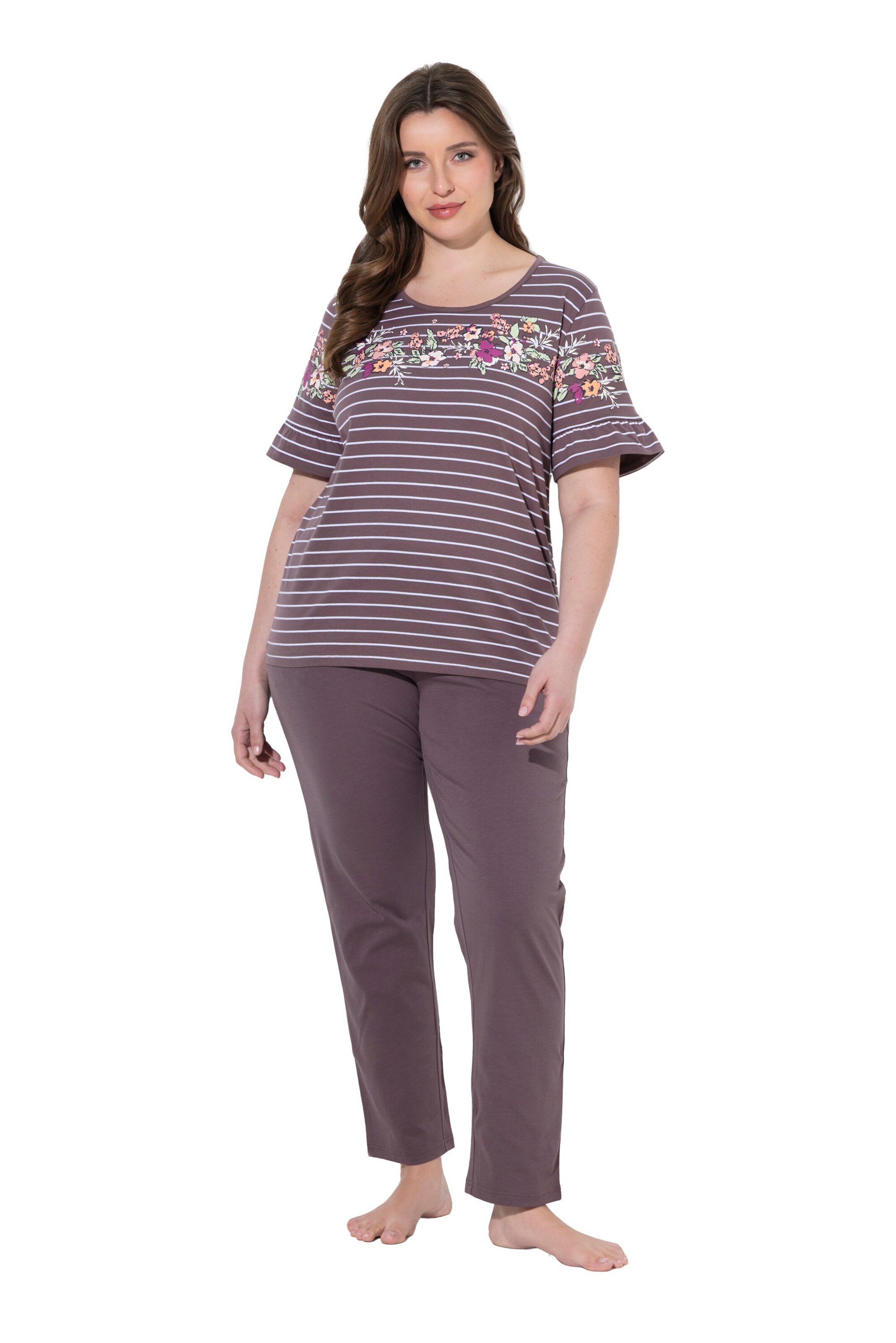 Ulla Popken Pyjama in Braun: Vorderseite