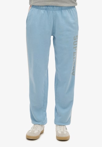 Superdry Tapered Trousers in Blue: front