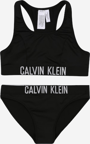 Calvin Klein Swimwear - Soutien Bustier Biquíni em preto: frente