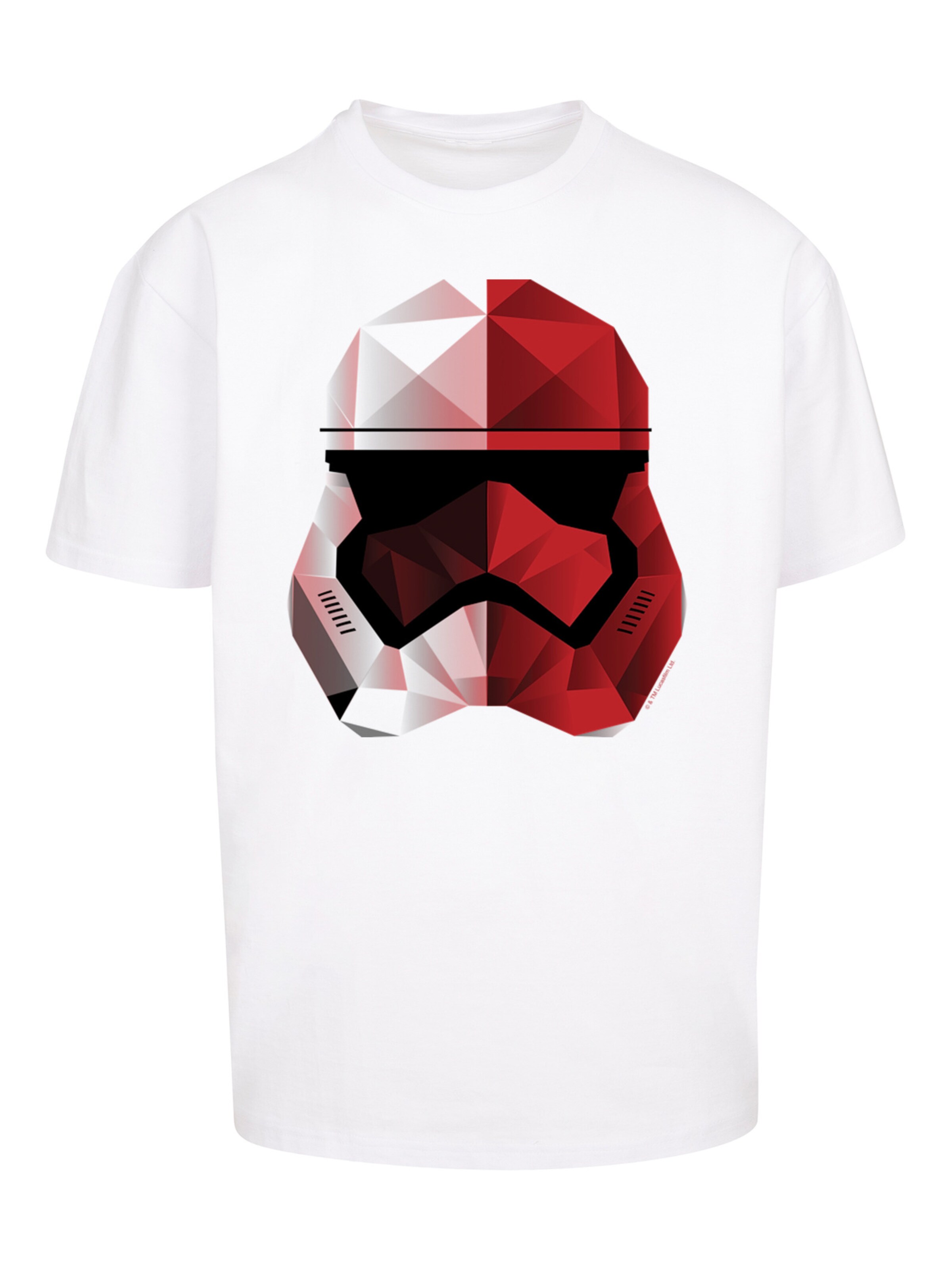 T-Shirt 'Star Wars The Last Jedi Cubist Trooper Helmet' F4NT4STIC en blanc : devant
