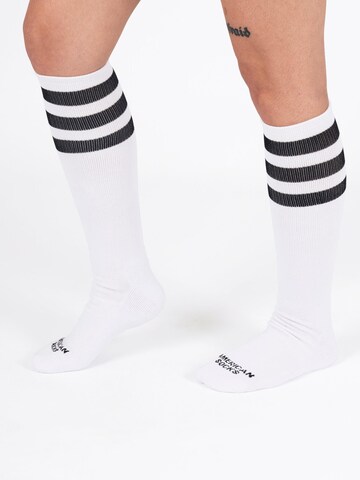 Chaussettes montantes 'Old School' American Socks en blanc