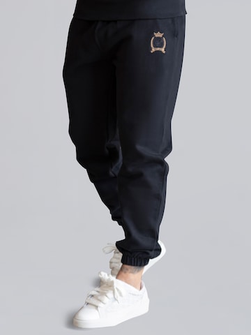 SikSilk Tapered Trousers in Black: front