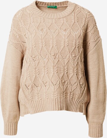 Pull-over UNITED COLORS OF BENETTON en beige : devant