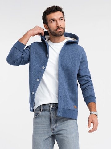Ombre Sweatvest 'OM-SSZP-0186' in Blauw