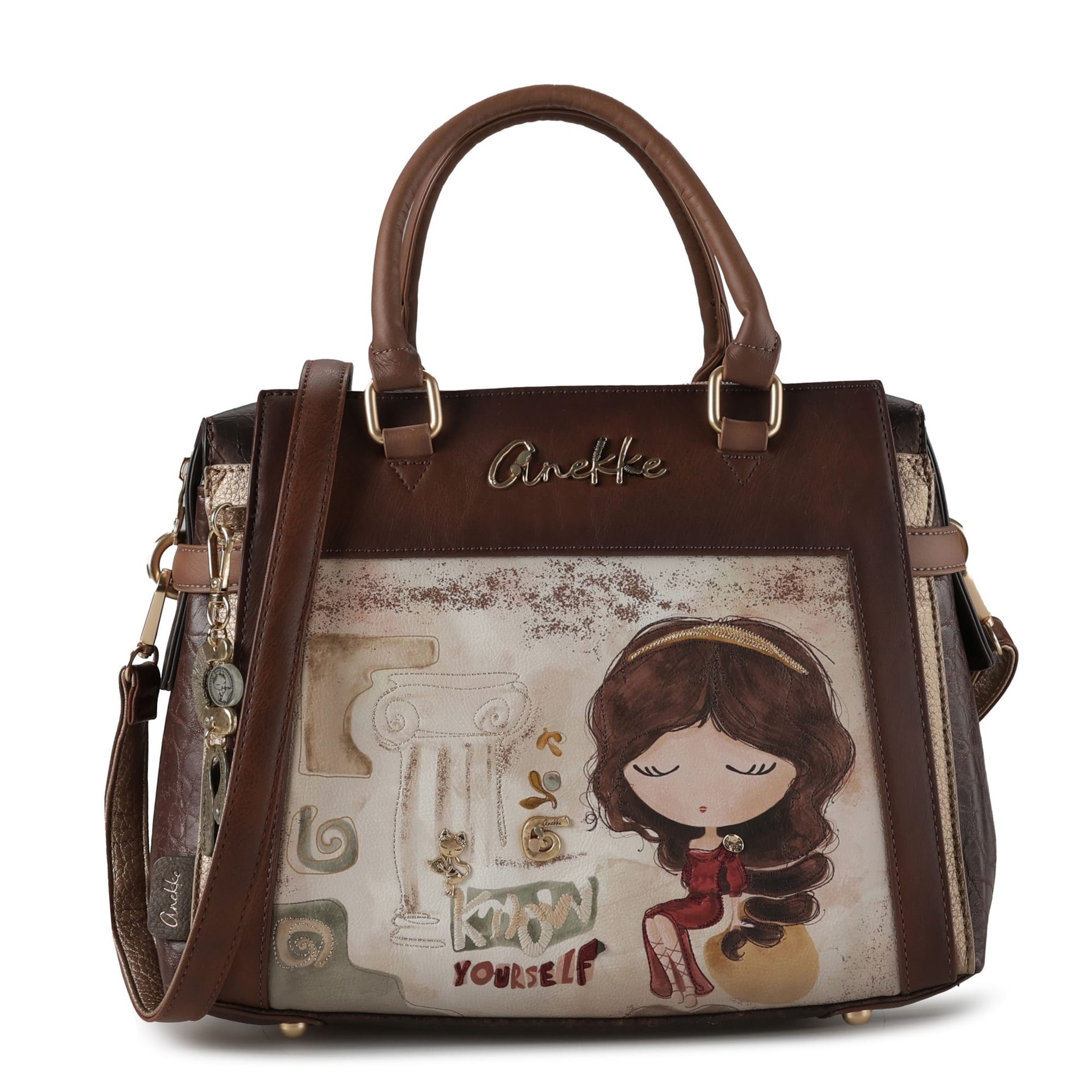 Anekke Schultertasche 'Muse' in Beige: Vorderseite
