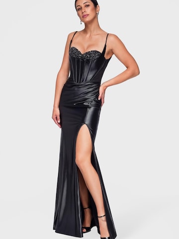 Ombre Abendkleid in Schwarz: Vorderseite