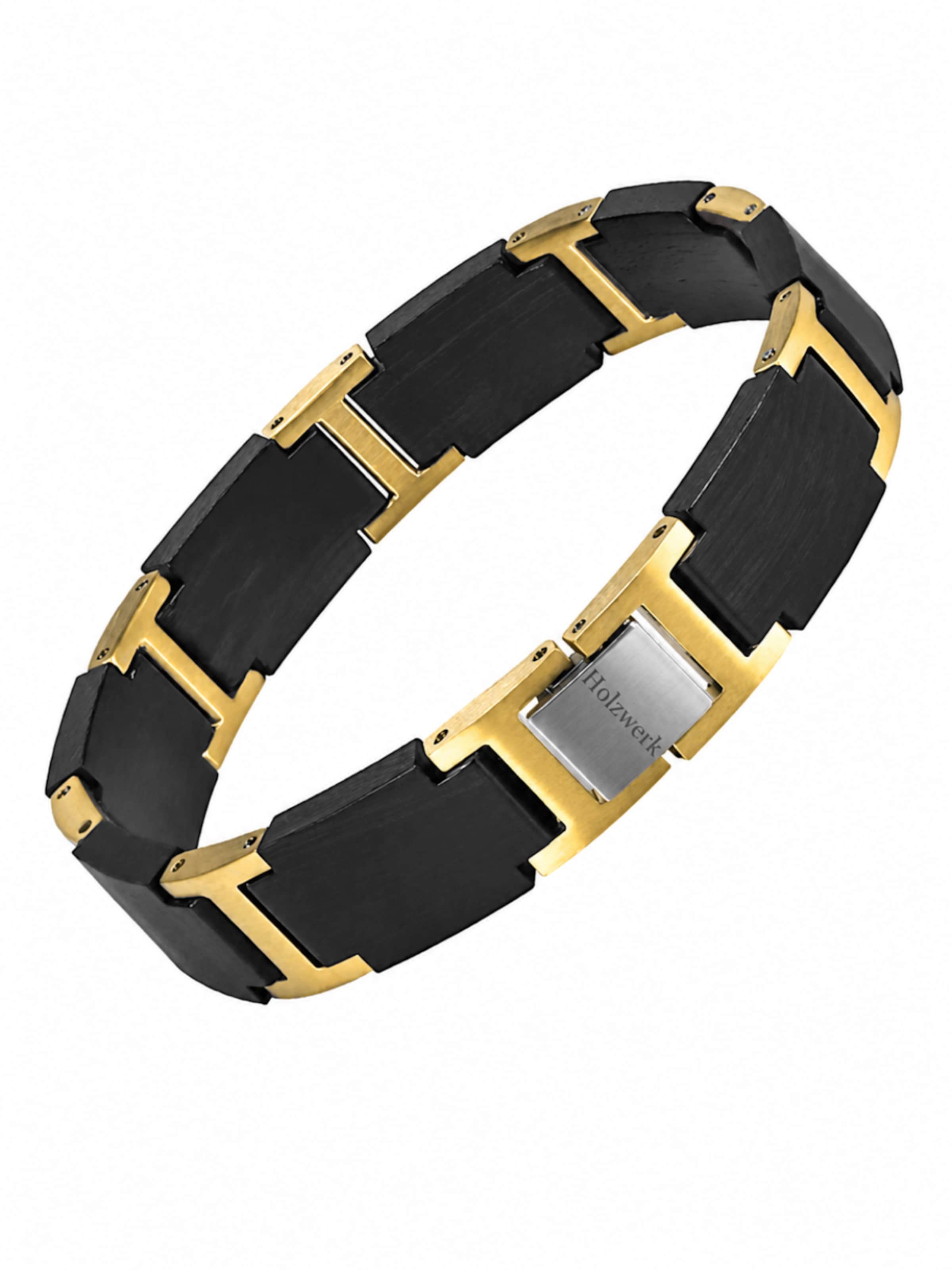 Holzwerk - Pulsera 'AUENSEE' en negro: frente