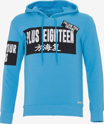 Sweat-shirt PLUS EIGHTEEN en bleu : devant