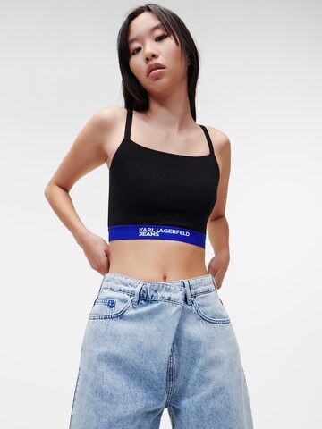 KARL LAGERFELD JEANS Top - fekete: elől