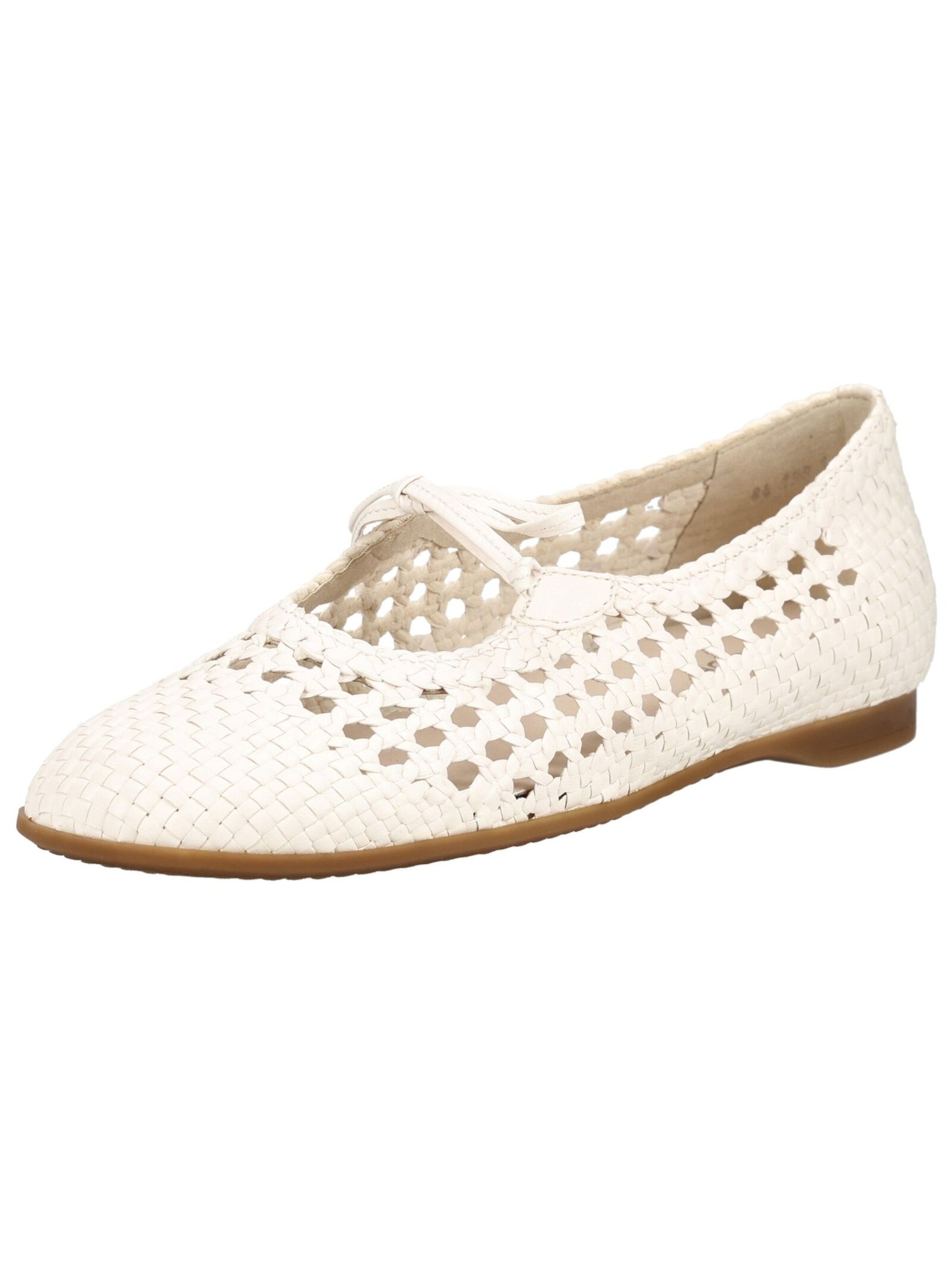 GABOR Ballet Flats with Strap in White: front